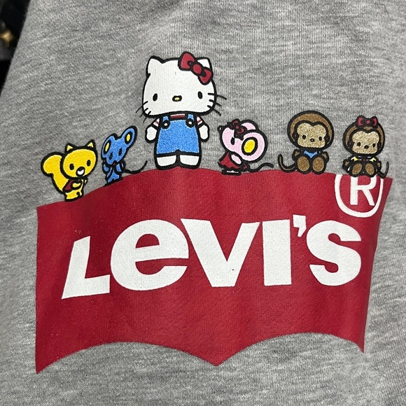 RARE Levi’s x Hello Kitty Gray Sweatshirt Sz M - Picture 10 of 10